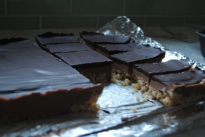 Chocolate Peanut Butter Crispy Rice Bars