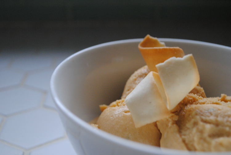 Apple Cider and Caramel Ice Cream with Pirouettes