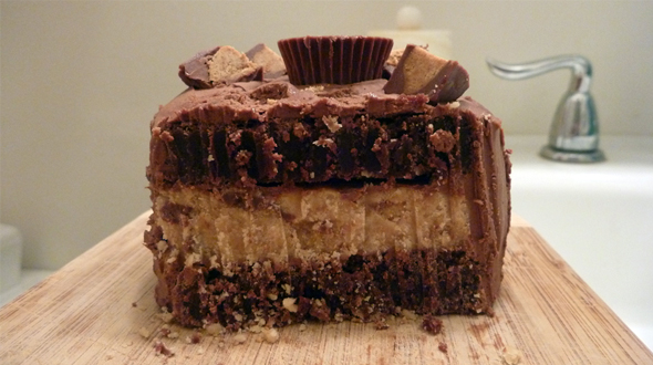 chocolate-peanut-butter-brownie-cake final cake
